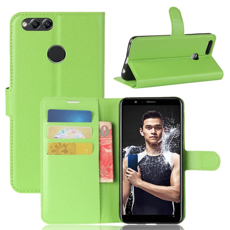 For Huawei  Honor Play 7X Litchi Texture Horizontal Flip Leather Case with Holder & Card Slots & Wallet
