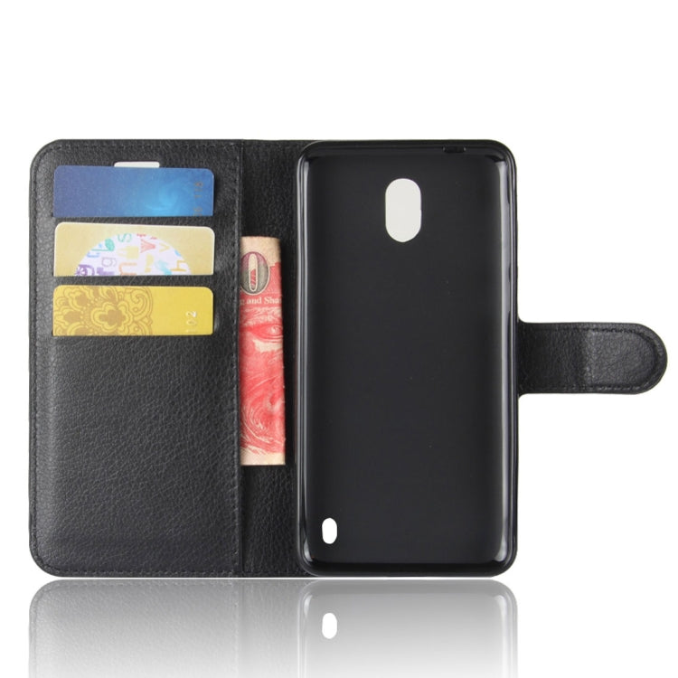 For Nokia 2 Litchi Texture Horizontal Flip Leather Case with Holder & Card Slots & Wallet