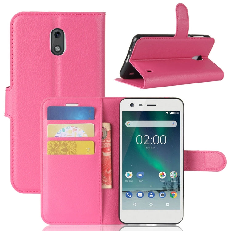 For Nokia 2 Litchi Texture Horizontal Flip Leather Case with Holder & Card Slots & Wallet