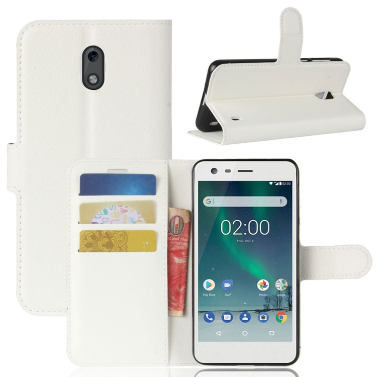 For Nokia 2 Litchi Texture Horizontal Flip Leather Case with Holder & Card Slots & Wallet