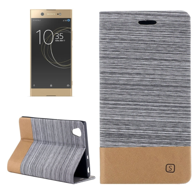 For Sony Xperia XA1 Canvas Texture PU + TPU Horizontal Flip Leather Case with Holder & Card Slots