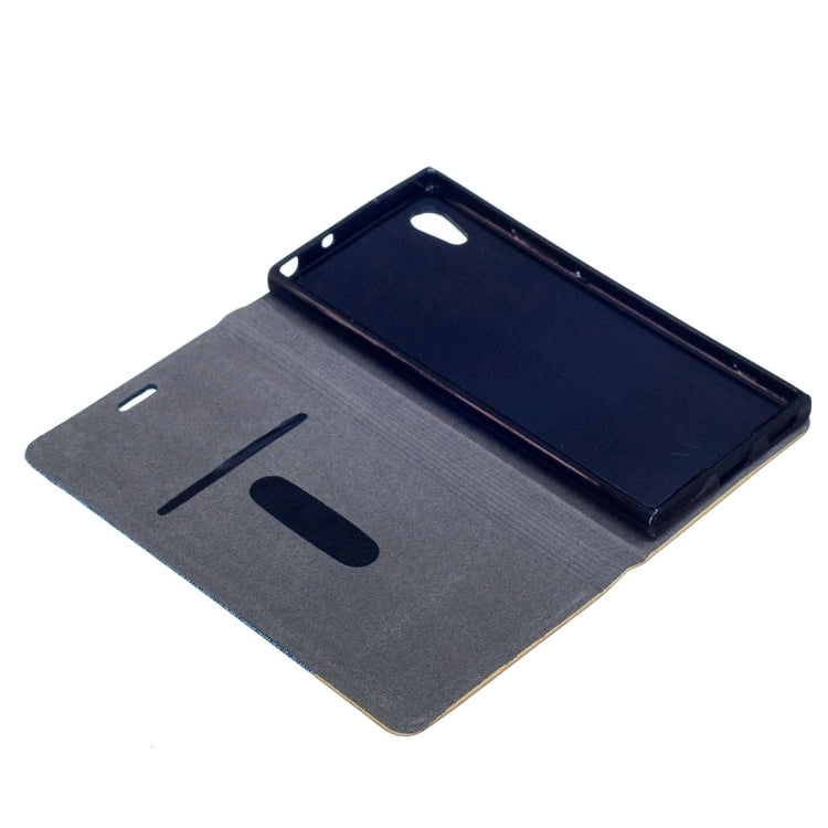 For Sony Xperia XA1 Canvas Texture PU + TPU Horizontal Flip Leather Case with Holder & Card Slots