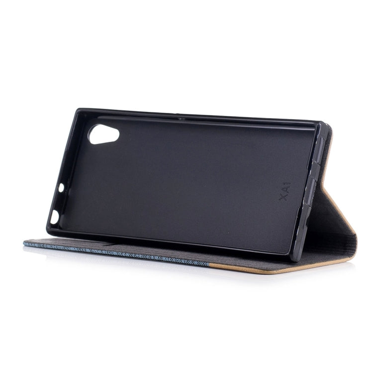 For Sony Xperia XA1 Canvas Texture PU + TPU Horizontal Flip Leather Case with Holder & Card Slots