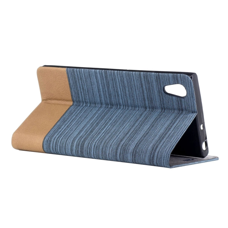 For Sony Xperia XA1 Canvas Texture PU + TPU Horizontal Flip Leather Case with Holder & Card Slots