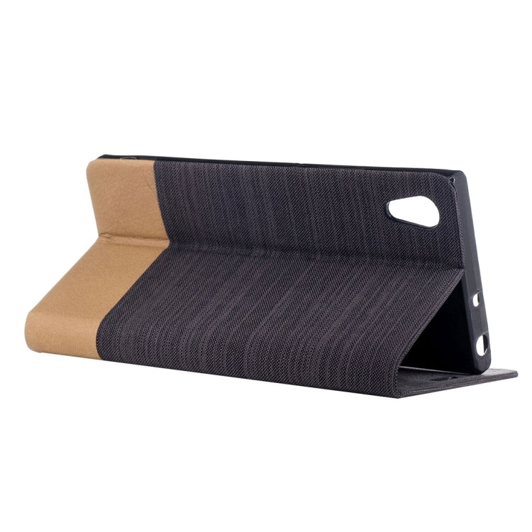 For Sony Xperia XA1 Canvas Texture PU + TPU Horizontal Flip Leather Case with Holder & Card Slots