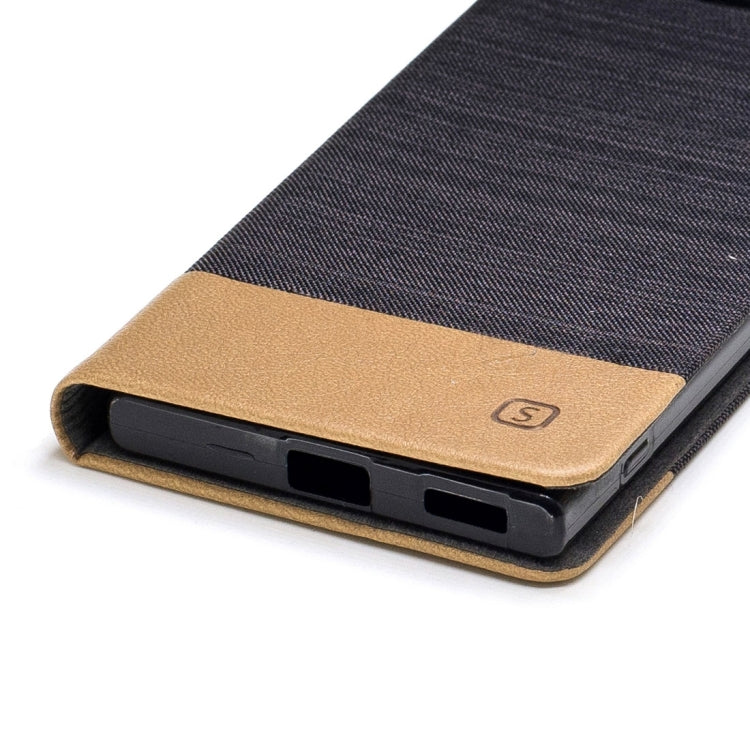 For Sony Xperia XA1 Canvas Texture PU + TPU Horizontal Flip Leather Case with Holder & Card Slots
