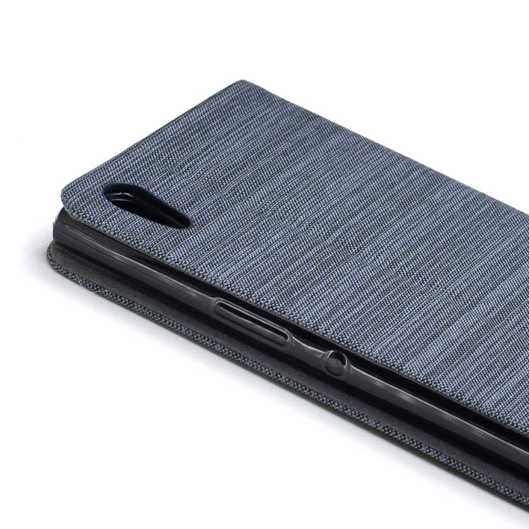 For Sony Xperia XA1 Ultra Canvas Texture PU + TPU Horizontal Flip Leather Case with Holder & Card Slots
