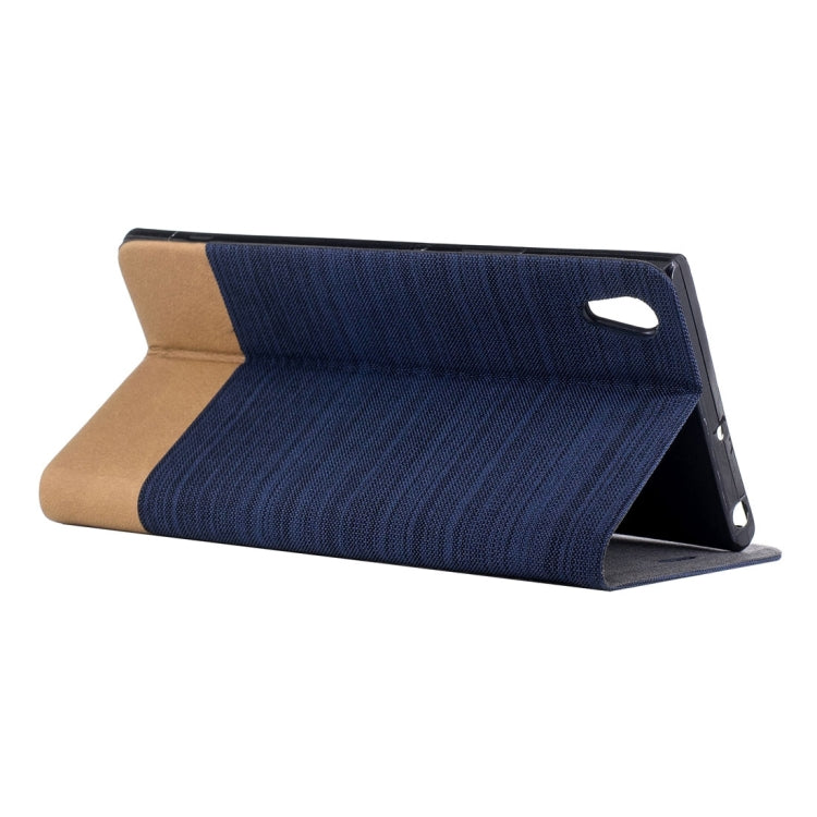 For Sony Xperia XA1 Ultra Canvas Texture PU + TPU Horizontal Flip Leather Case with Holder & Card Slots