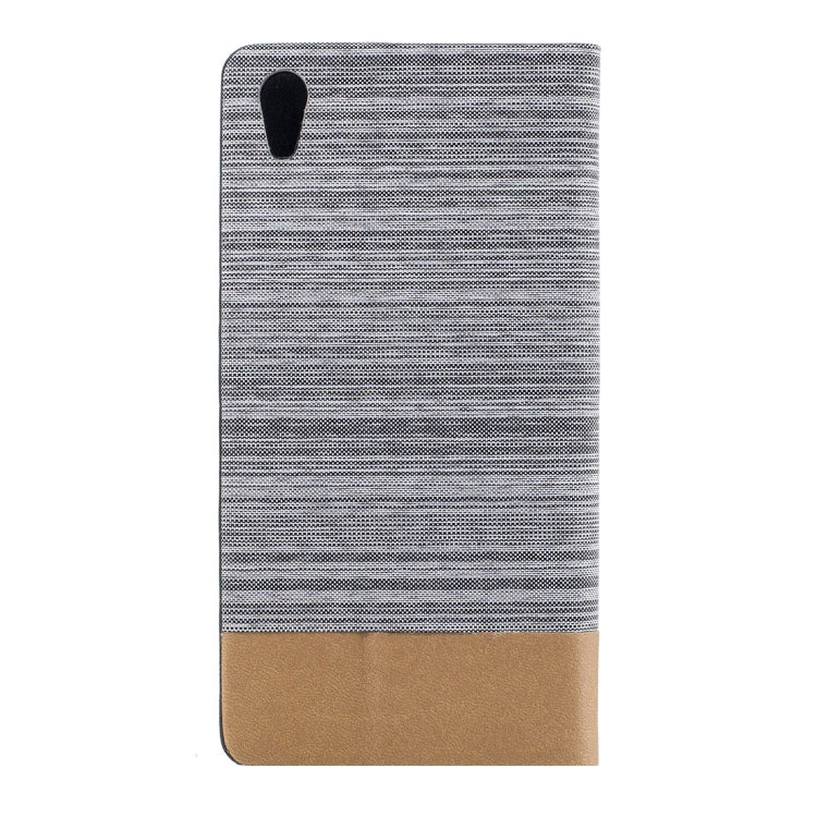 For Sony Xperia XA1 Ultra Canvas Texture PU + TPU Horizontal Flip Leather Case with Holder & Card Slots