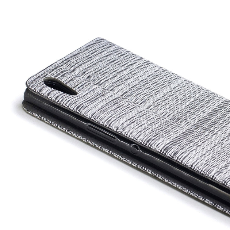 For Sony Xperia XA1 Ultra Canvas Texture PU + TPU Horizontal Flip Leather Case with Holder & Card Slots