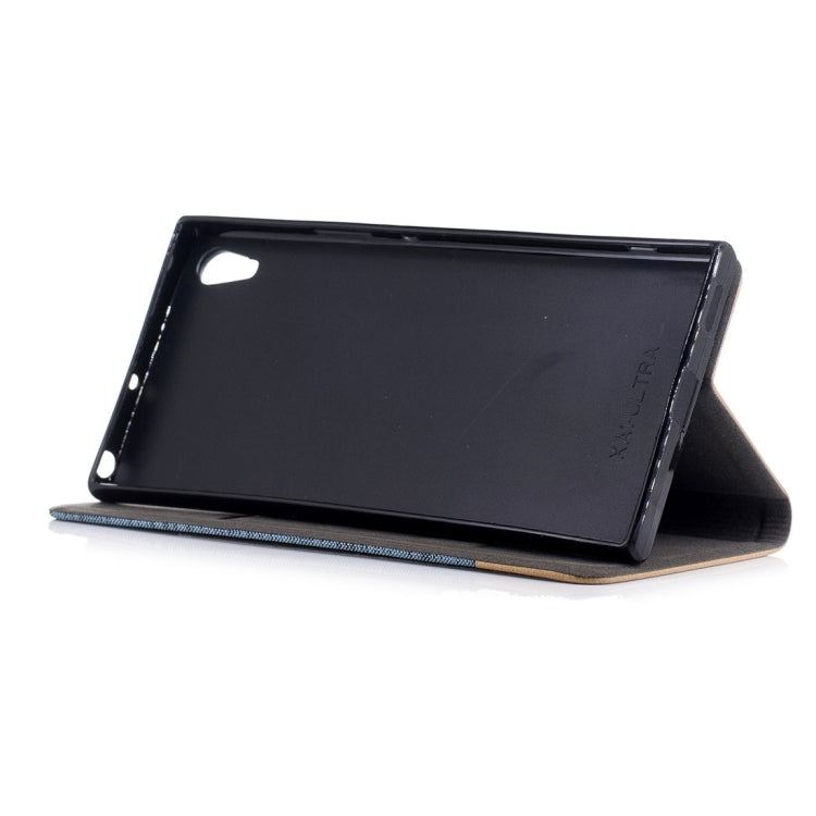 For Sony Xperia XA1 Ultra Canvas Texture PU + TPU Horizontal Flip Leather Case with Holder & Card Slots