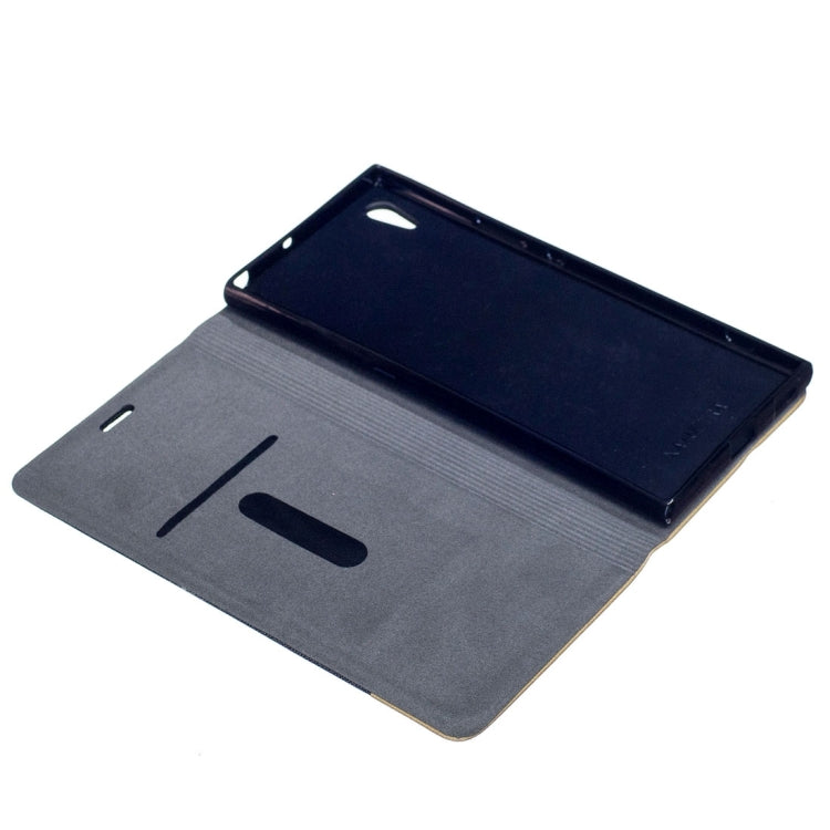 For Sony Xperia XA1 Ultra Canvas Texture PU + TPU Horizontal Flip Leather Case with Holder & Card Slots