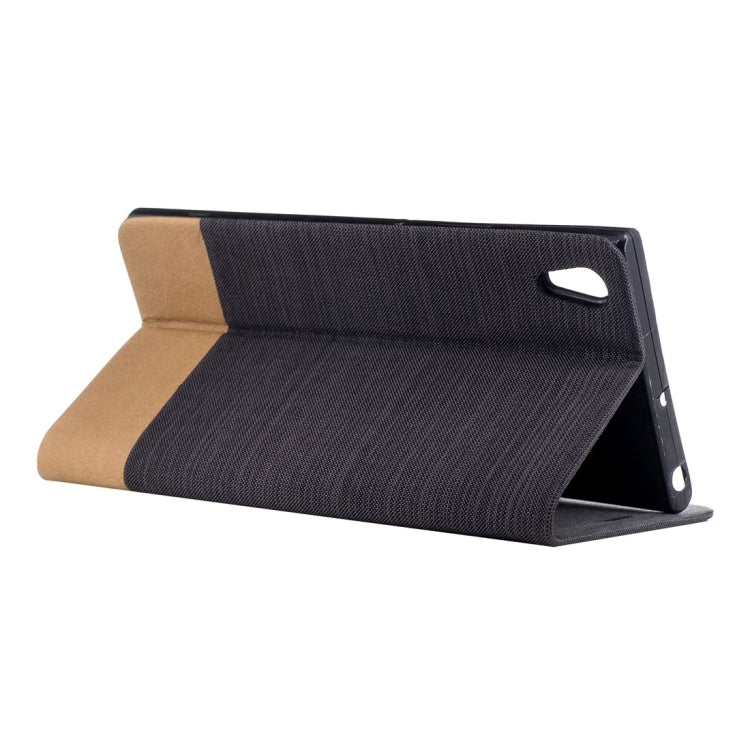For Sony Xperia XA1 Ultra Canvas Texture PU + TPU Horizontal Flip Leather Case with Holder & Card Slots