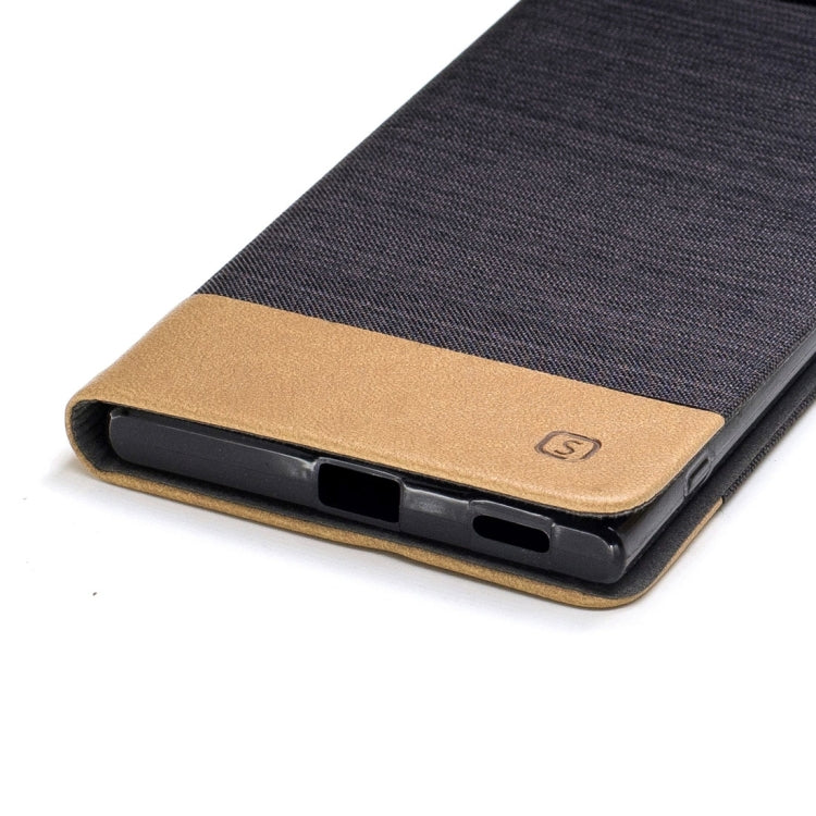For Sony Xperia XA1 Ultra Canvas Texture PU + TPU Horizontal Flip Leather Case with Holder & Card Slots