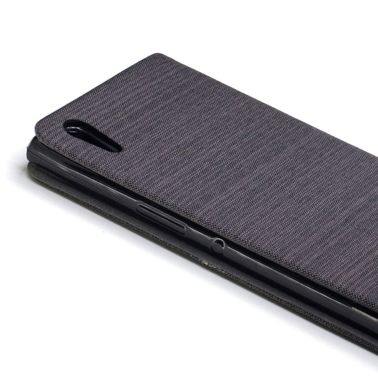For Sony Xperia XA1 Ultra Canvas Texture PU + TPU Horizontal Flip Leather Case with Holder & Card Slots