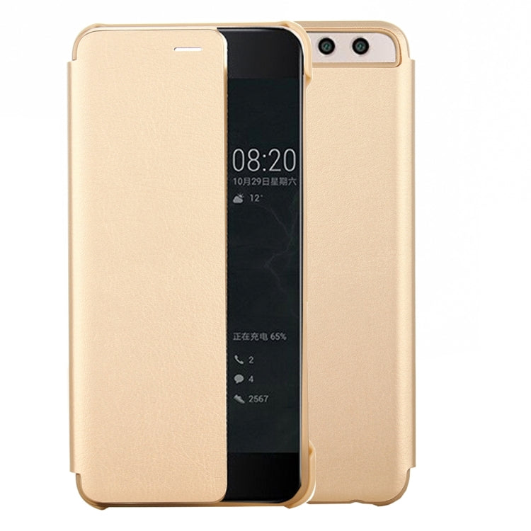 For Huawei  P10  Smart Leather Case Cover With Call Display ID PU+PC Protective Cases