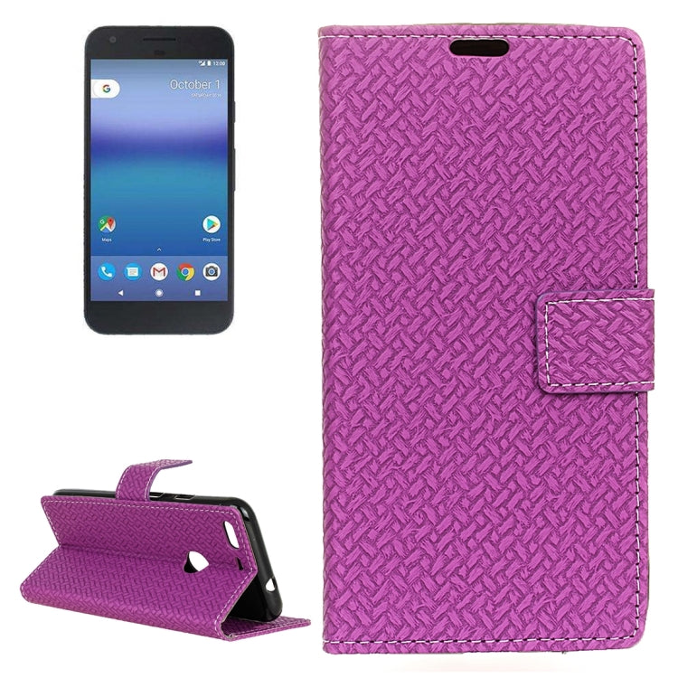 For Google Pixel XL Knit Texture Horizontal Flip Leather Case with Holder & Card Slots & Wallet