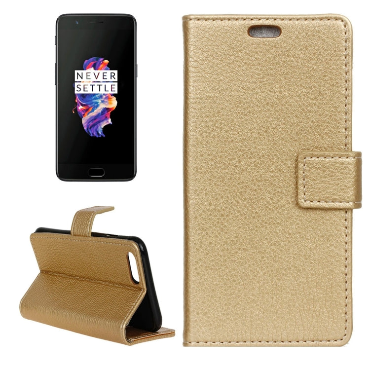 For OnePlus 5 Litchi Texture Horizontal Flip Leather Case with Holder & Card Slots & Wallet & Photo Frame