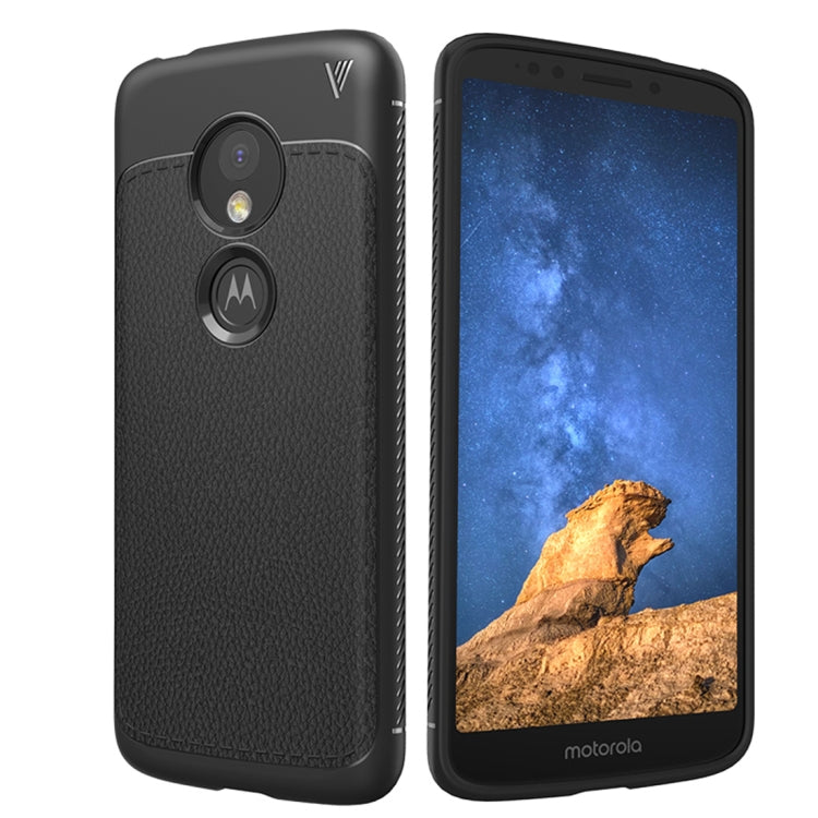 Lenuo Leshen Series for Motorola Moto E5 TPU Litchi Texture Dropproof Protective Back Cover Case