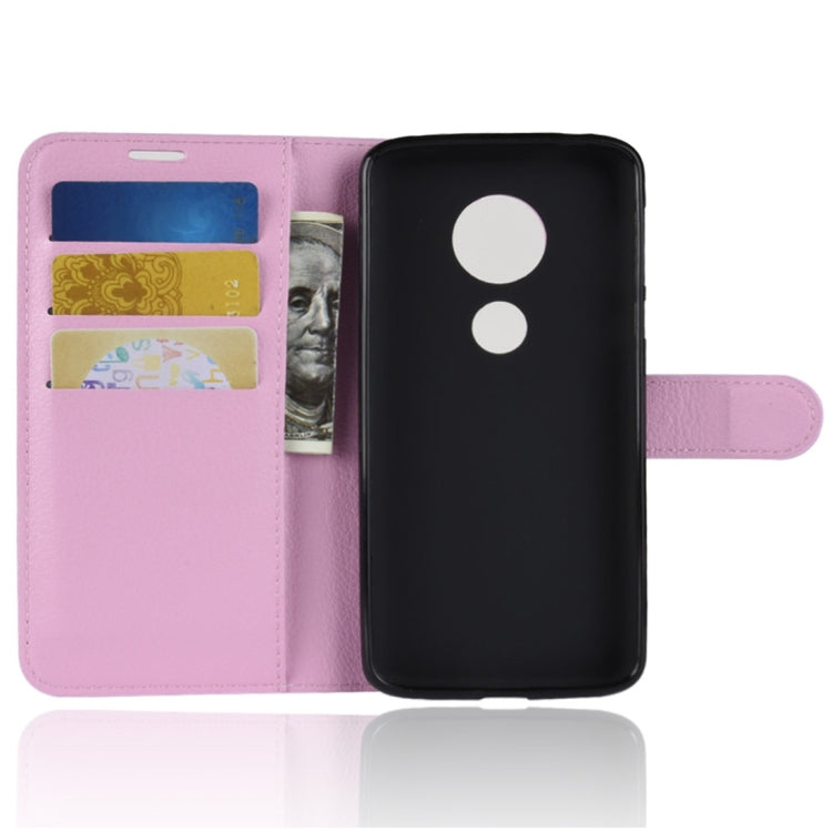 For Motorola Moto E5 Litchi Texture Horizontal Flip Leather Case with Wallet & Holder &