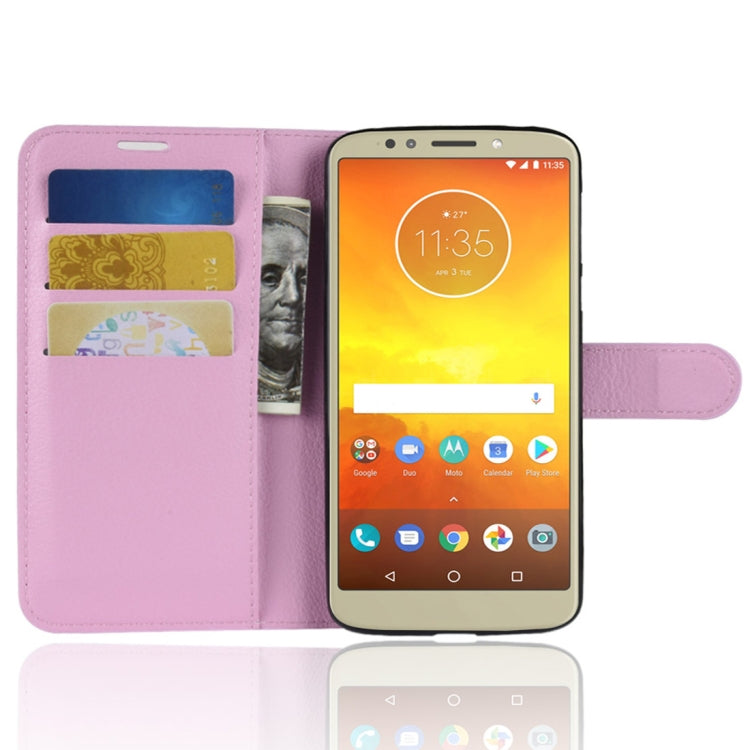 For Motorola Moto E5 Litchi Texture Horizontal Flip Leather Case with Wallet & Holder &