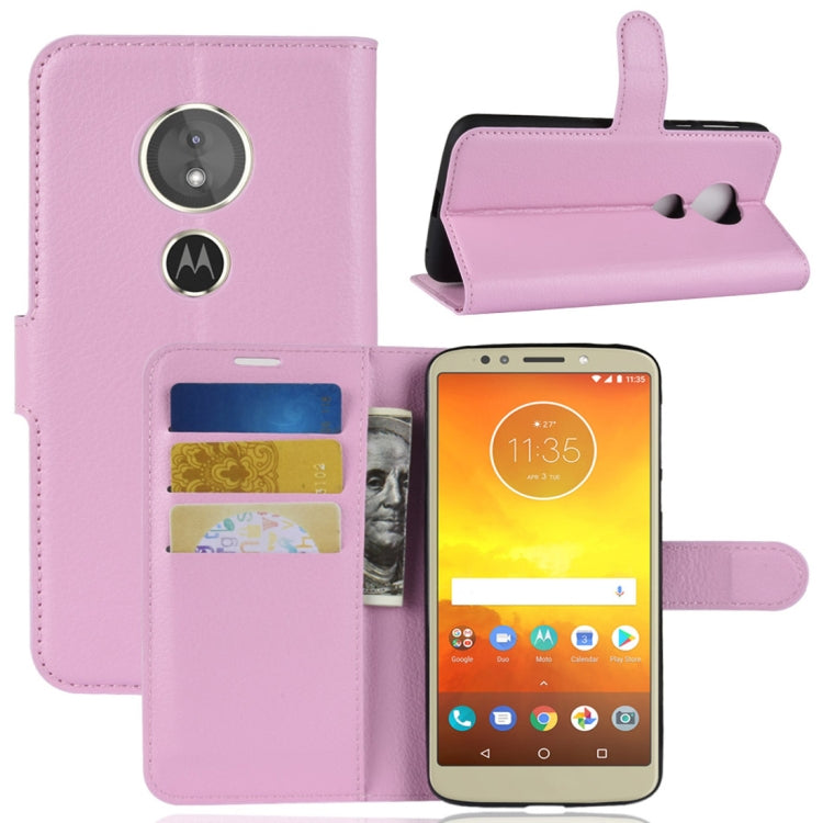 For Motorola Moto E5 Litchi Texture Horizontal Flip Leather Case with Wallet & Holder &