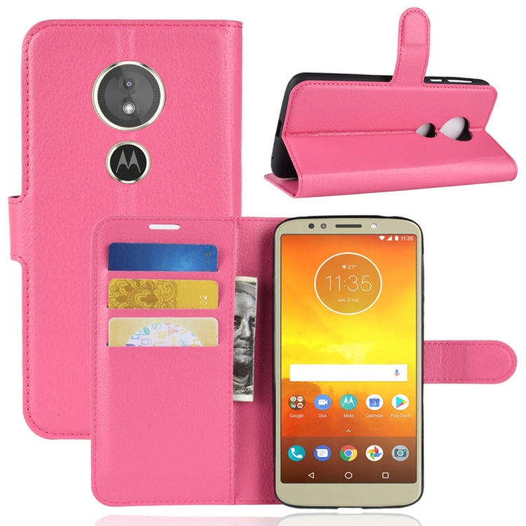 For Motorola Moto E5 Litchi Texture Horizontal Flip Leather Case with Wallet & Holder &