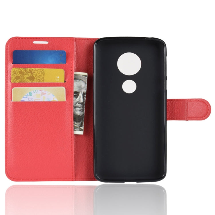 For Motorola Moto E5 Litchi Texture Horizontal Flip Leather Case with Wallet & Holder &