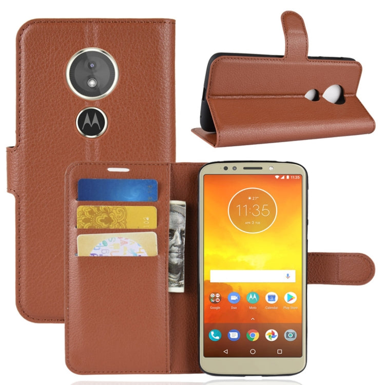 For Motorola Moto E5 Litchi Texture Horizontal Flip Leather Case with Wallet & Holder &
