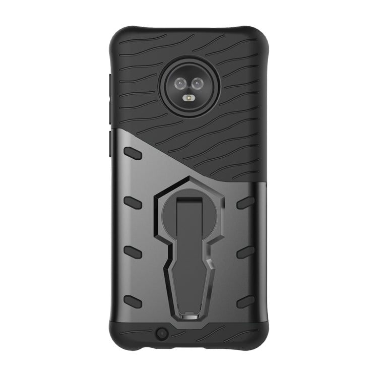For Motorola Moto G6 PC + TPU Dropproof Sniper Hybrid Protective Back Case with 360 Degree Rotation Holder