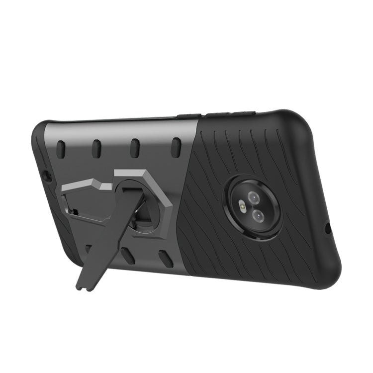 For Motorola Moto G6 PC + TPU Dropproof Sniper Hybrid Protective Back Case with 360 Degree Rotation Holder