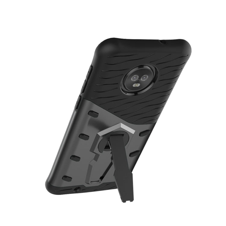 For Motorola Moto G6 PC + TPU Dropproof Sniper Hybrid Protective Back Case with 360 Degree Rotation Holder
