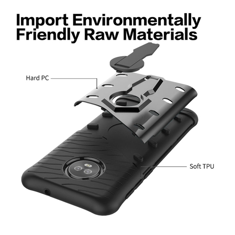 For Motorola Moto G6 PC + TPU Dropproof Sniper Hybrid Protective Back Case with 360 Degree Rotation Holder