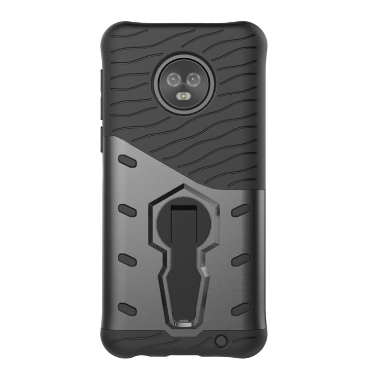 For Motorola Moto G6 Plus PC + TPU Dropproof Sniper Hybrid Protective Back Case with 360 Degree Rotation Holder