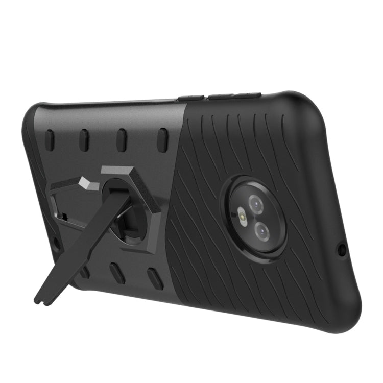 For Motorola Moto G6 Plus PC + TPU Dropproof Sniper Hybrid Protective Back Case with 360 Degree Rotation Holder