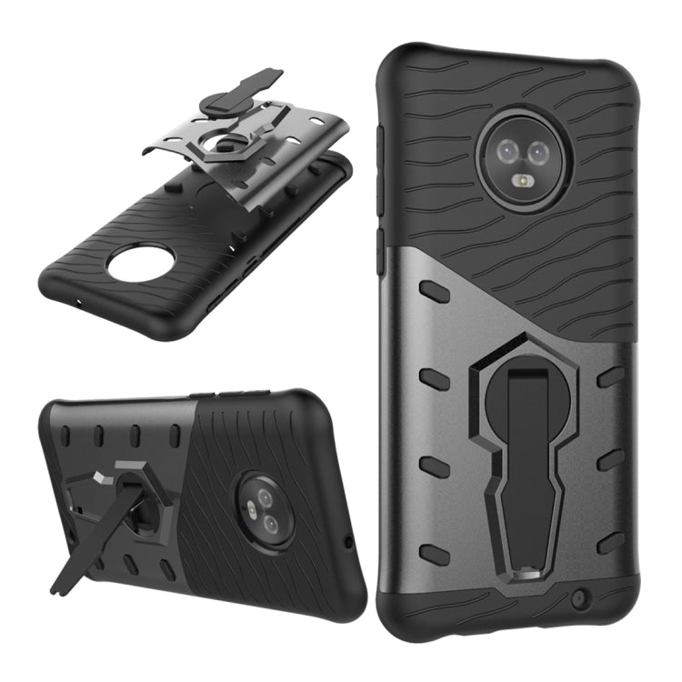 For Motorola Moto G6 Plus PC + TPU Dropproof Sniper Hybrid Protective Back Case with 360 Degree Rotation Holder