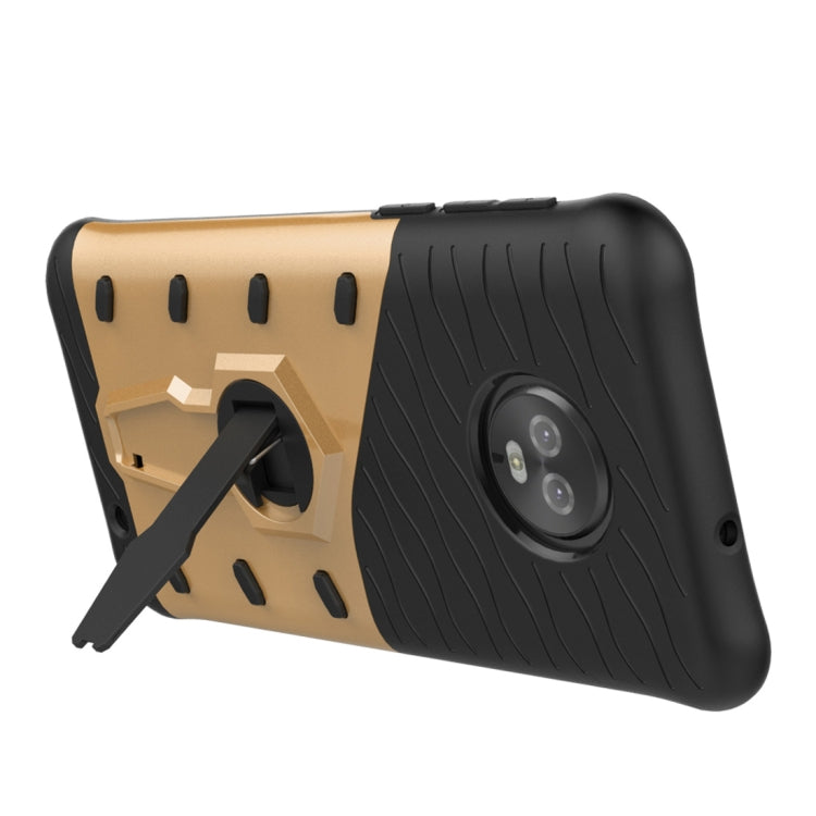 For Motorola Moto G6 Plus PC + TPU Dropproof Sniper Hybrid Protective Back Case with 360 Degree Rotation Holder