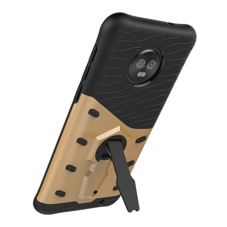 For Motorola Moto G6 Plus PC + TPU Dropproof Sniper Hybrid Protective Back Case with 360 Degree Rotation Holder