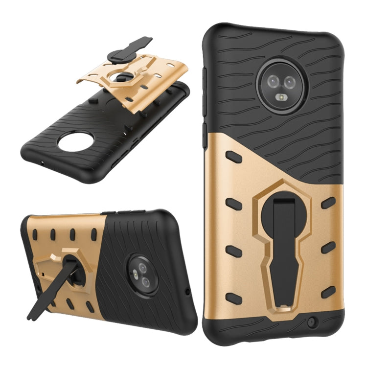 For Motorola Moto G6 Plus PC + TPU Dropproof Sniper Hybrid Protective Back Case with 360 Degree Rotation Holder