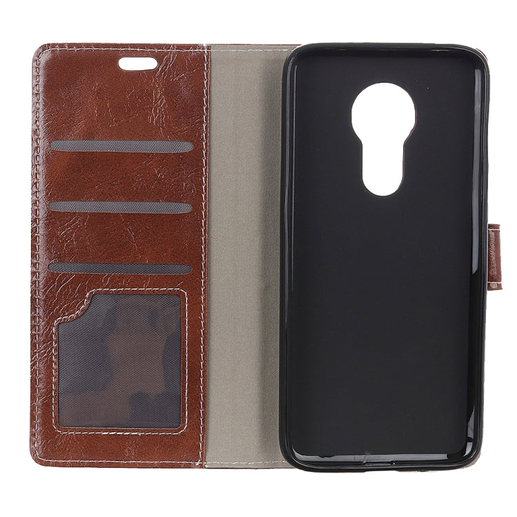 Retro Crazy Horse Texture Horizontal Flip Leather Case for Motorola Moto G7 Power, with Holder & Card Slots & Wallet & Photo Frame