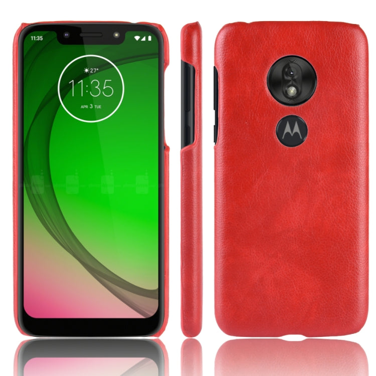 Shockproof Litchi Texture PC + PU Case for Motorola Moto G7 Play