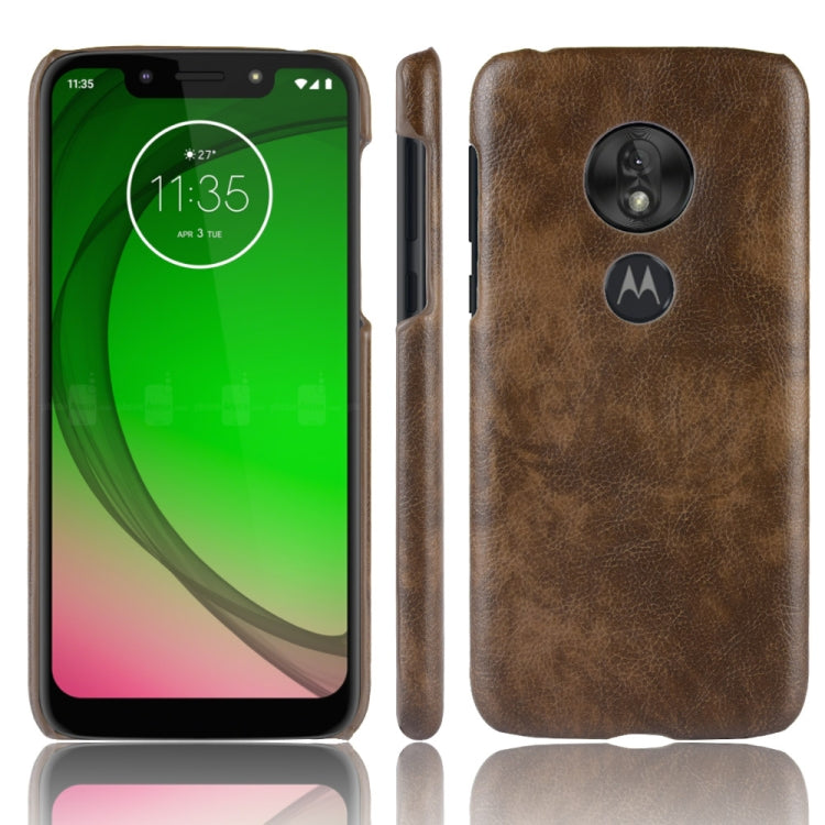 Shockproof Litchi Texture PC + PU Case for Motorola Moto G7 Play