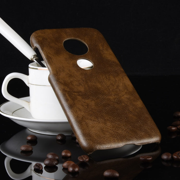 Shockproof Litchi Texture PC + PU Case for Motorola Moto G7 Play