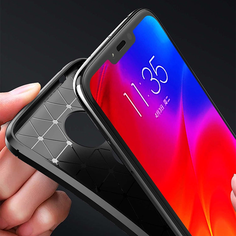 Beetle Series Carbon Fiber Texture Shockproof TPU Case for Motorola Moto G7 Power (US Version)