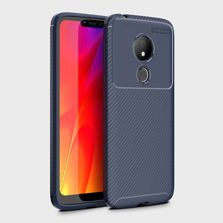 Beetle Series Carbon Fiber Texture Shockproof TPU Case for Motorola Moto G7 Power (US Version)