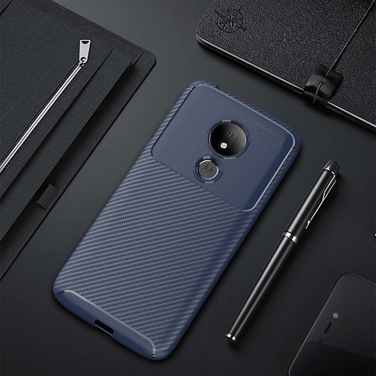 Beetle Series Carbon Fiber Texture Shockproof TPU Case for Motorola Moto G7 Power (US Version)