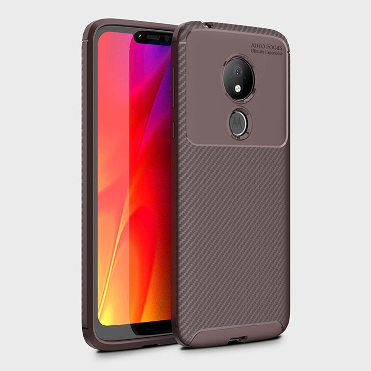 Beetle Series Carbon Fiber Texture Shockproof TPU Case for Motorola Moto G7 Power (US Version)