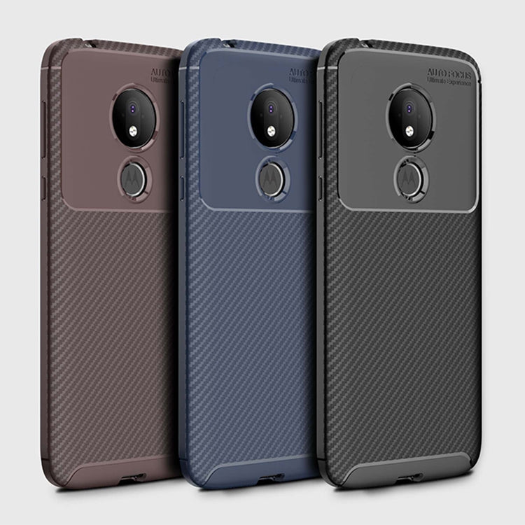 Beetle Series Carbon Fiber Texture Shockproof TPU Case for Motorola Moto G7 Power (US Version)