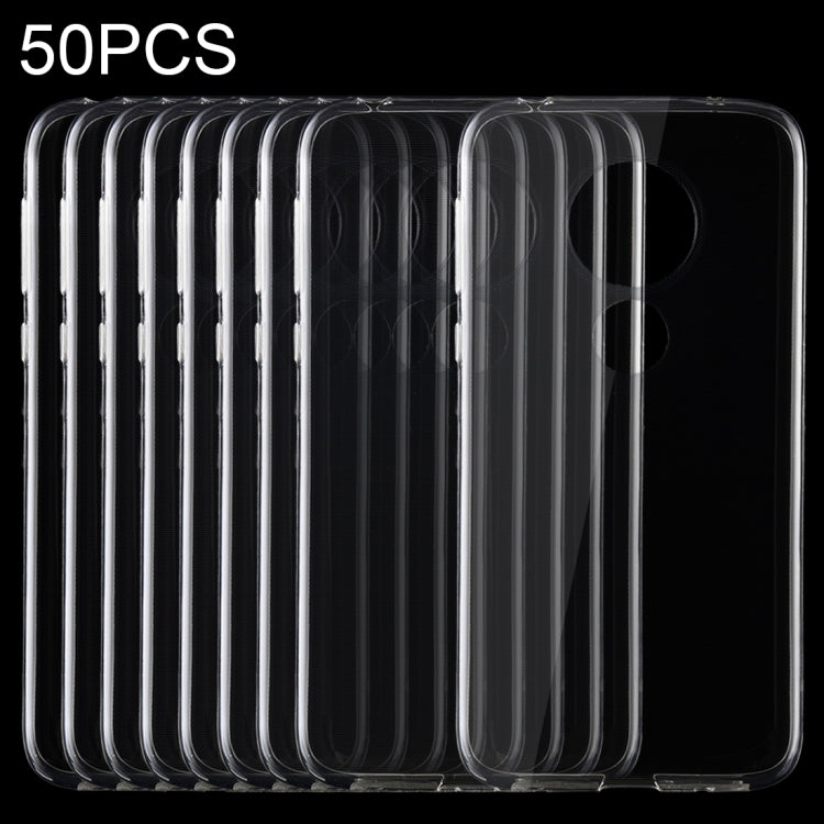 50 PCS 0.75mm Ultrathin Transparent TPU Soft Protective Case for MOTO G7 Play