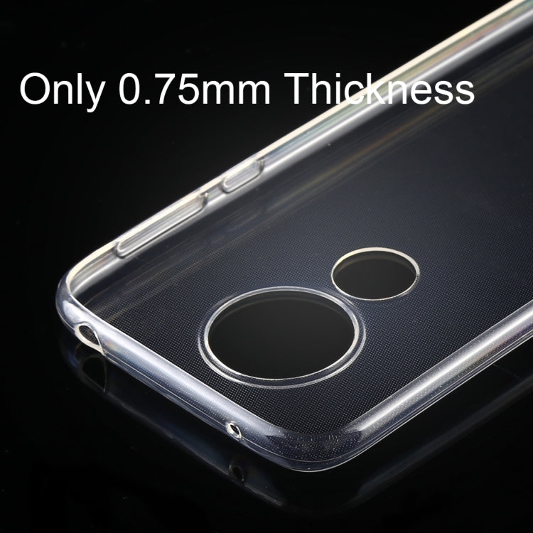 50 PCS 0.75mm Ultrathin Transparent TPU Soft Protective Case for MOTO G7 Play